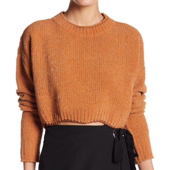 English Factory Sweaters - English Factory Cropped Knit Metallic Sweater NWT